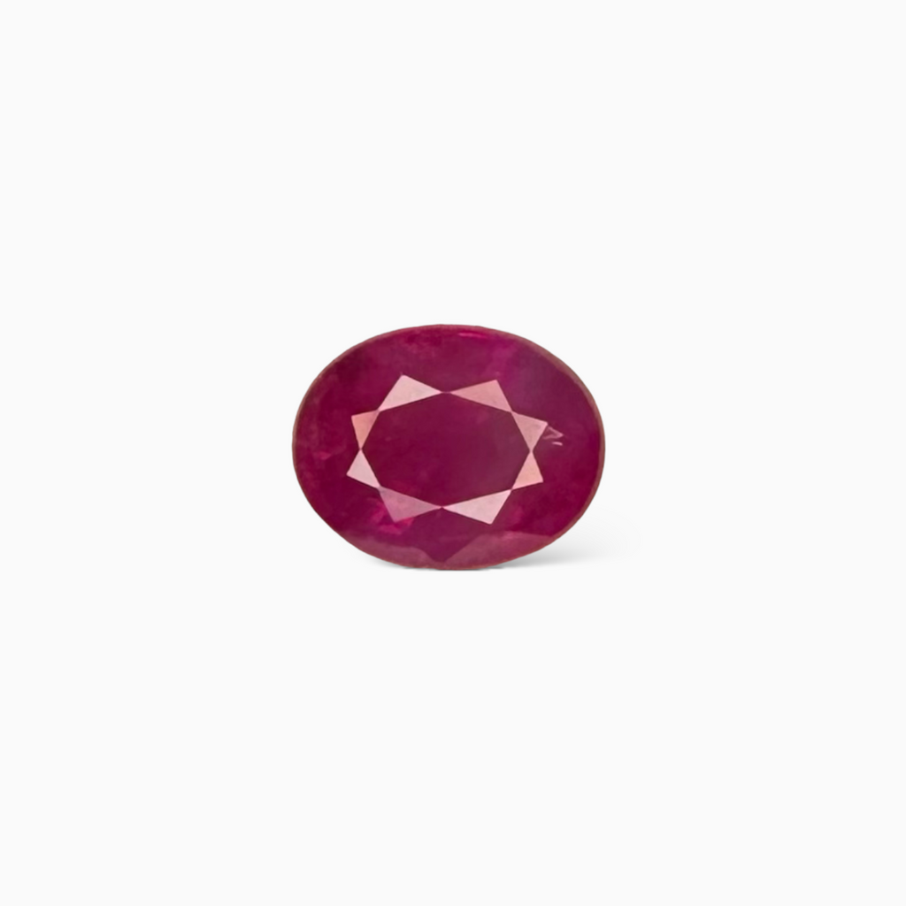 Natural Burmese Ruby Manik Stone Oval Cut 2.48 Carats , 8.48x6.61x4.75 mm From Burma