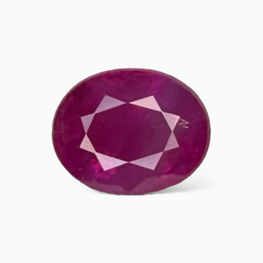 Natural Burmese Ruby Manik Stone Oval Cut 2.48 Carats , 8.48x6.61x4.75 mm From Burma