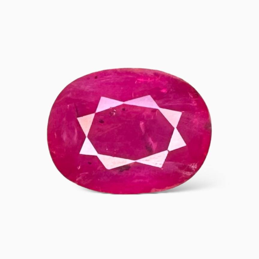 Natural Burmese Ruby Manik Stone Oval Cut 5.28  Carats , 11.54x8.88x5.21mm From Burma