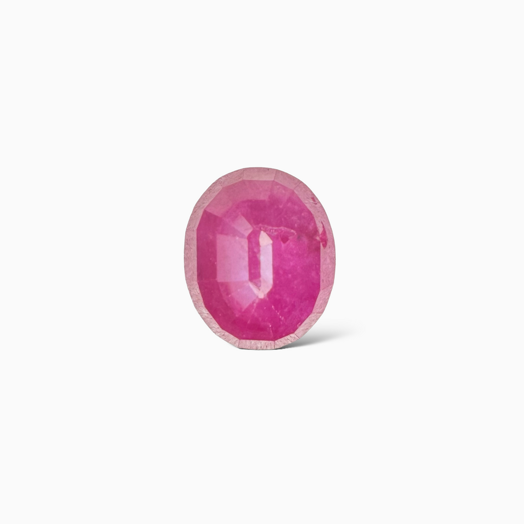 Natural Burmese Ruby Manik Stone Oval Cut 9.24 Carats , 12.35x10.34x7.66 mm From Burma