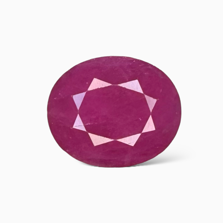Natural Burmese Ruby Manik Stone Oval Cut 9.24 Carats , 12.35x10.34x7.66 mm From Burma