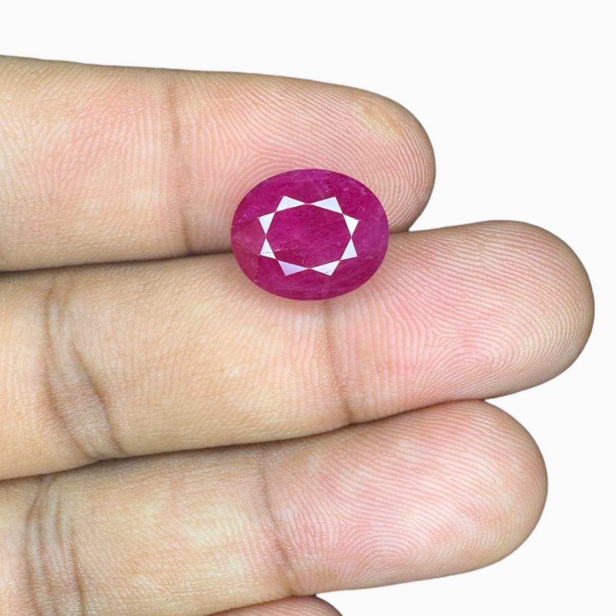 Natural Burmese Ruby Manik Stone Oval Cut 9.24 Carats , 12.35x10.34x7.66 mm From Burma