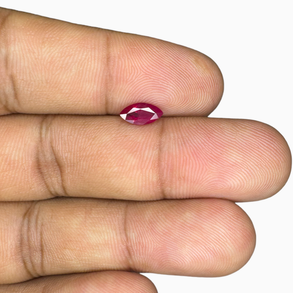 Natural Burmese Ruby Marquise 0.82 carats , 8x4mm,  From Burma