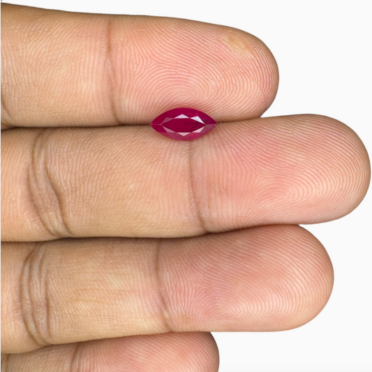 Natural Burmese Ruby Marquise 1.5 carats, 9x4.5mm, From Burma