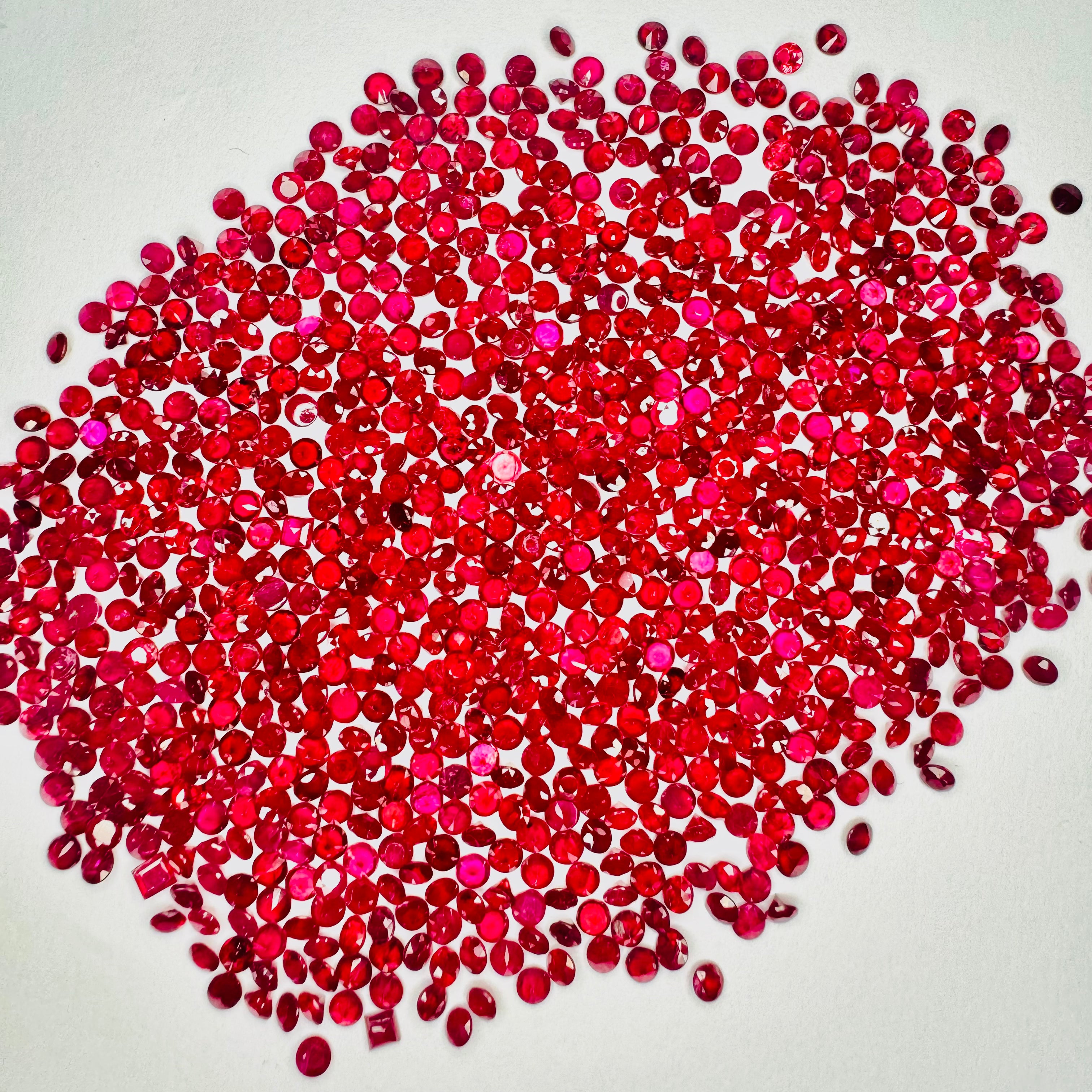 Natural Burmese Ruby Round 0.8mm - 3mm (Manik)