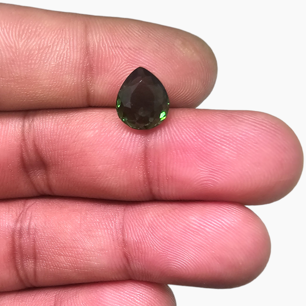 Natural Chrome Tourmaline Stone 3.10 Carats Pear Cut (10.08x8.54x4.93 mm)