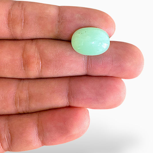 Natural Chrysoprase Stone in Oval Shape Green