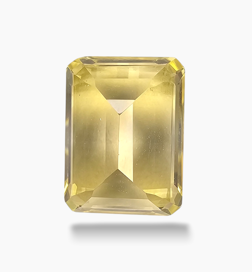 Natural Citrine Crystal 11.70 Carats Emerald Cut Shape Size 16x12mm