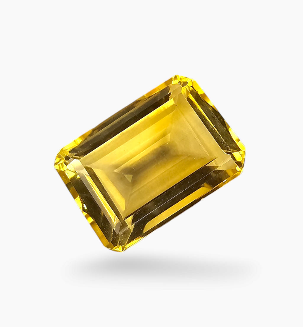 Natural Citrine Crystal 7.15 Carats Emerald Cut Shape Size  13.8x9.8mm