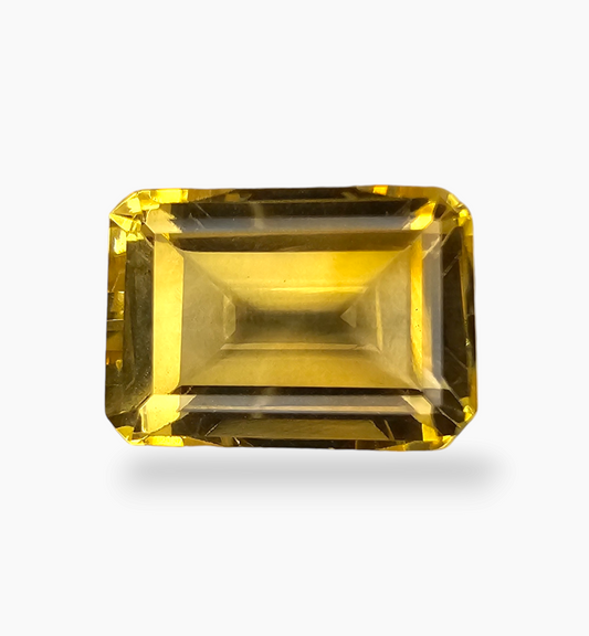 Natural Citrine Crystal 7.15 Carats Emerald Cut Shape Size  13.8x9.8mm