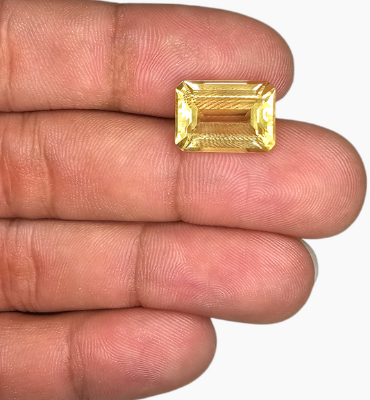 Natural Citrine Crystal 7.50 Carats Emerald Cut Shape Size  14x10 mm