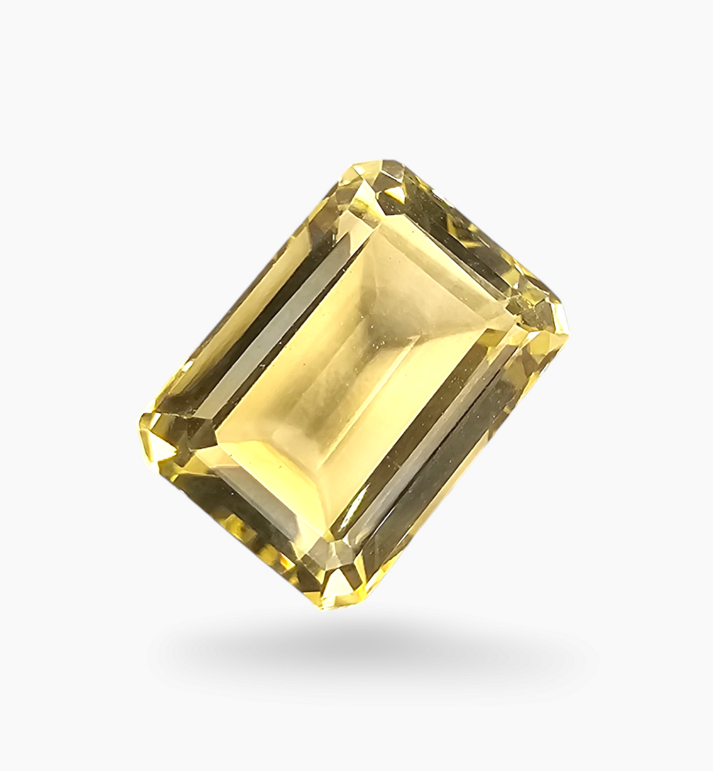 Natural Citrine Crystal 7.91 Carats Emerald Cut Shape Size  14x10 mm