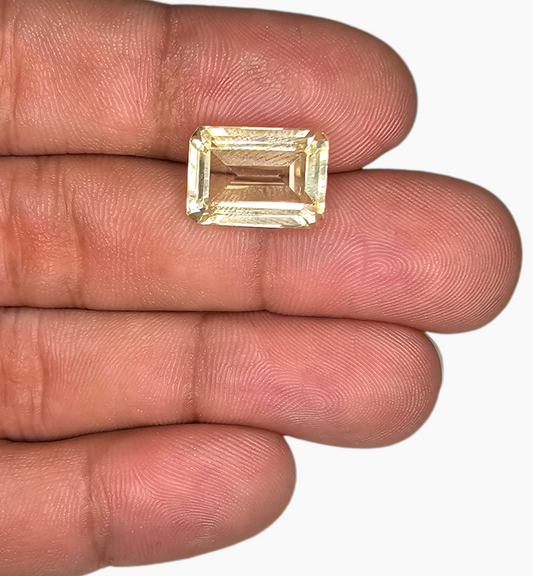 Natural Citrine Crystal 7.91 Carats Emerald Cut Shape Size  14x10 mm