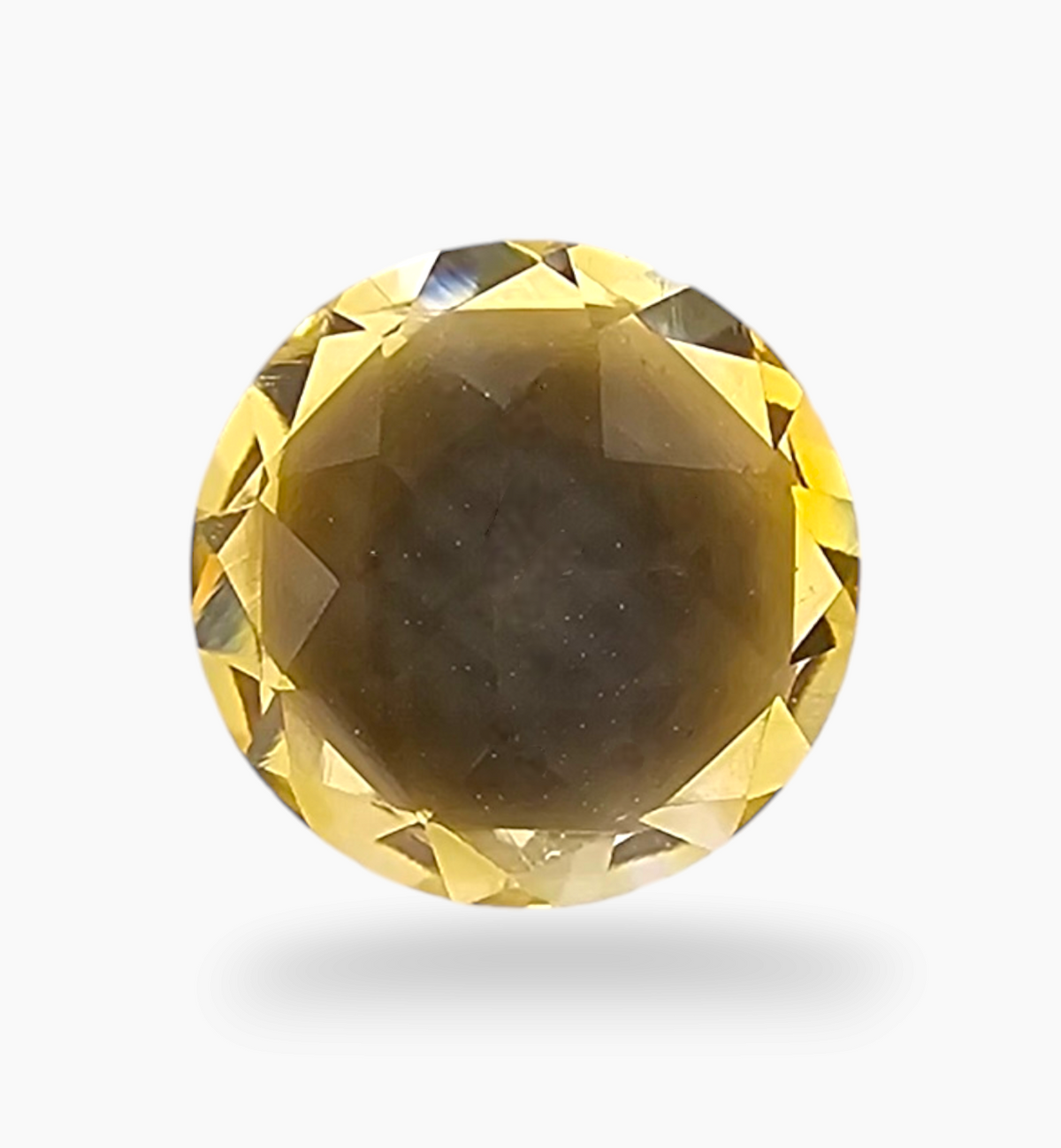 Natural Citrine Stone 1.15 Carats Round ( 7 mm) lily-livered