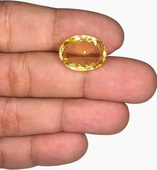 Natural Citrine Stone 10.21 Carats Oval Shape Size 16.5x12.5mm