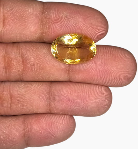 Natural Citrine Stone 10.28  Carats Oval Shape Size 17.3x12mm