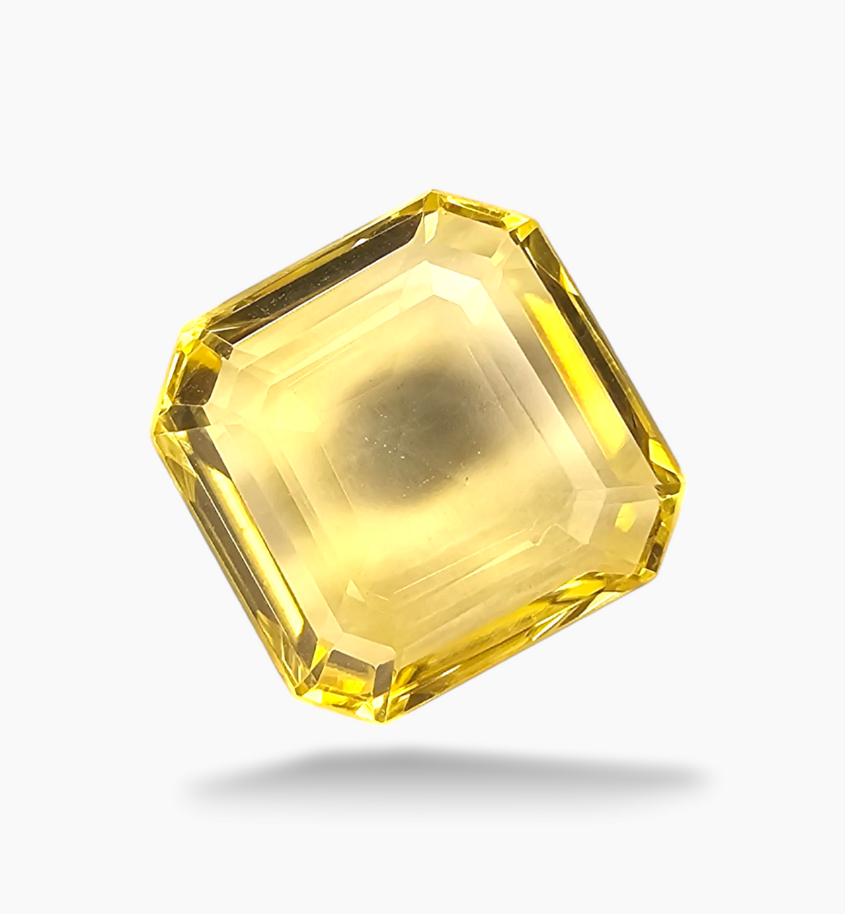 Natural Citrine Stone 10.34 Carats Emerald Cut Shape Size 14.3x14.3mm