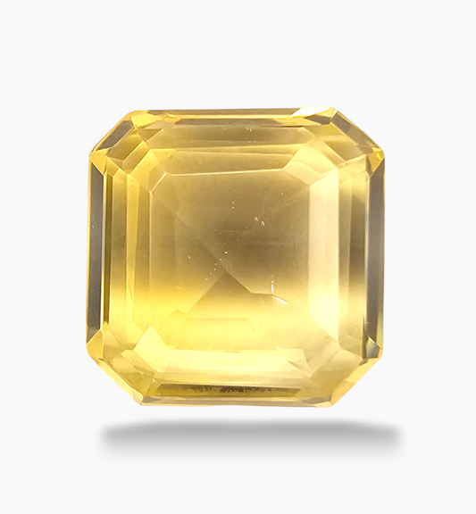 Natural Citrine Stone 10.34 Carats Emerald Cut Shape Size 14.3x14.3mm