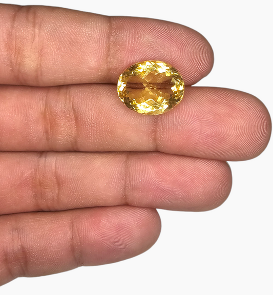 Natural Citrine Stone 10.44 Carats Oval Shape Size 16.5X13.5mm