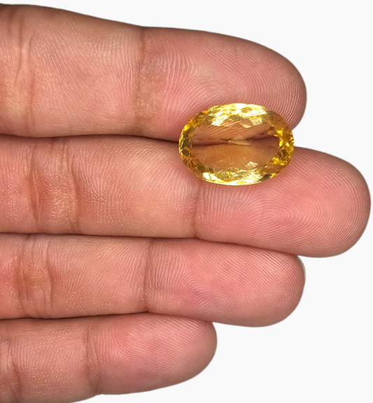 Natural Citrine Stone 11.07 Carats Oval Shape Size 16.5x11.7mm