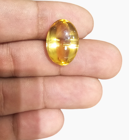 Natural Citrine Stone 11.20 Carats Oval Cabochon Shape Size  18.5x13mm