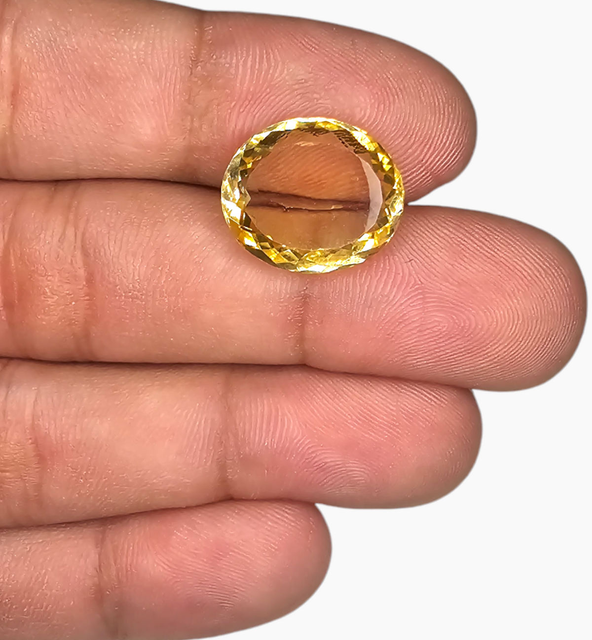 Natural Citrine Stone 11.87 Carats Oval Shape Size 16.3x13.7mm