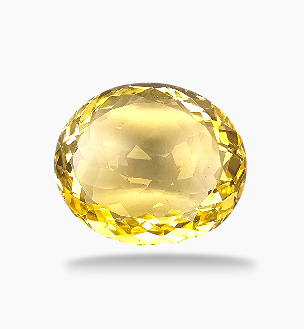 Natural Citrine Stone 11.87 Carats Oval Shape Size 16.3x13.7mm