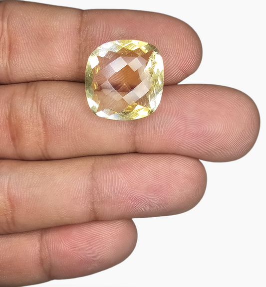 Natural Citrine Stone 12.01 Carats Cushion ( 16x16mm)