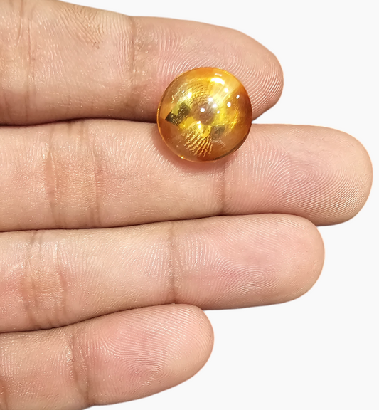 Natural Citrine Stone 12.07 Carats Round ( 14.5mm)