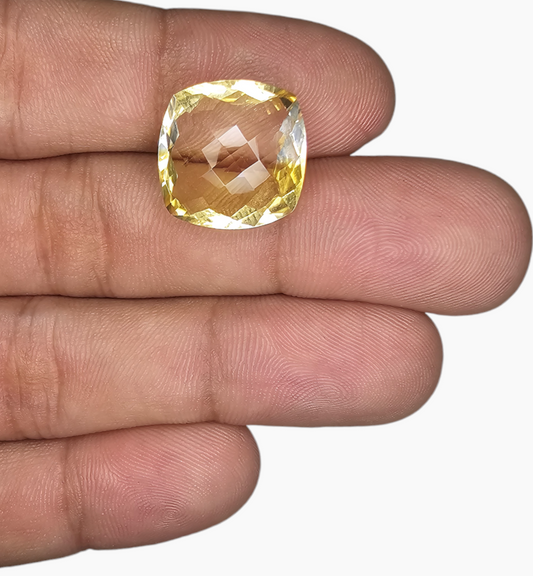 Natural Citrine Stone 12.23 Carats Cushion ( 7x15.6mm)