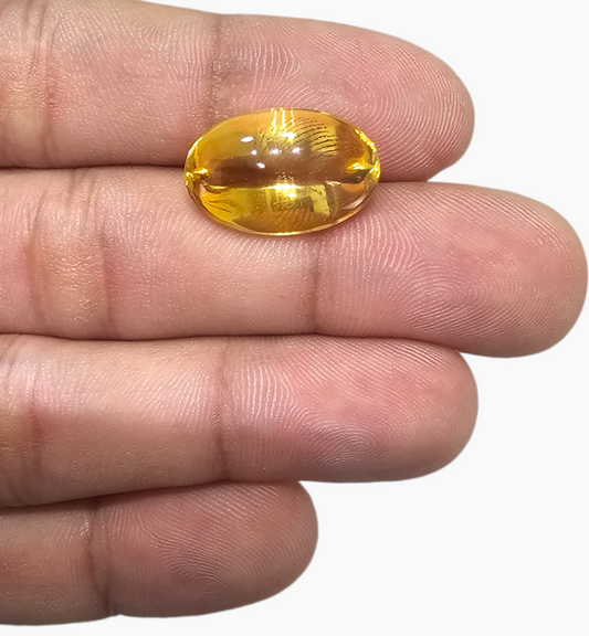 Natural Citrine Stone 12.25 Carats Oval  Cabochon Shape Size 19x12.3mm