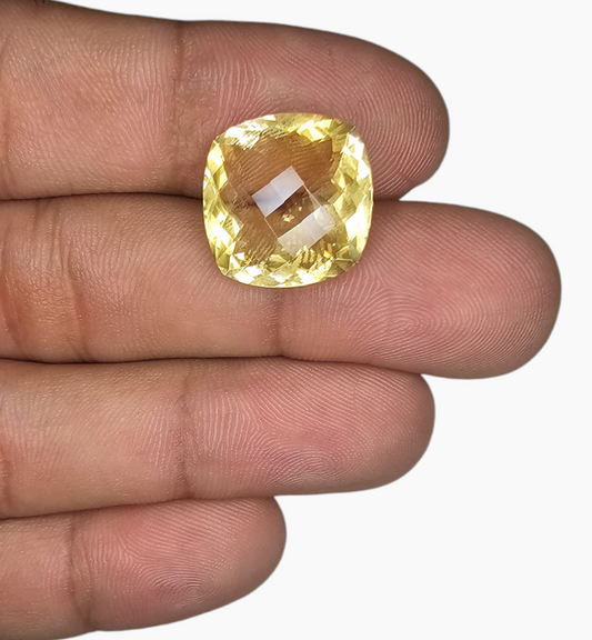 Natural Citrine Stone 12.63 Carats Cushion ( 16x15.5)