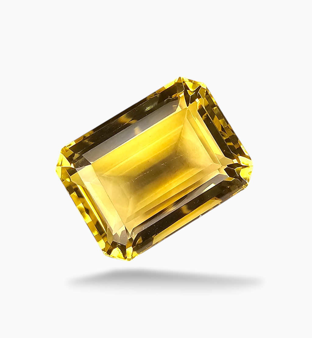 Natural Citrine Stone 13.45 Carats Emerald Cut Shape Size 16x12mm