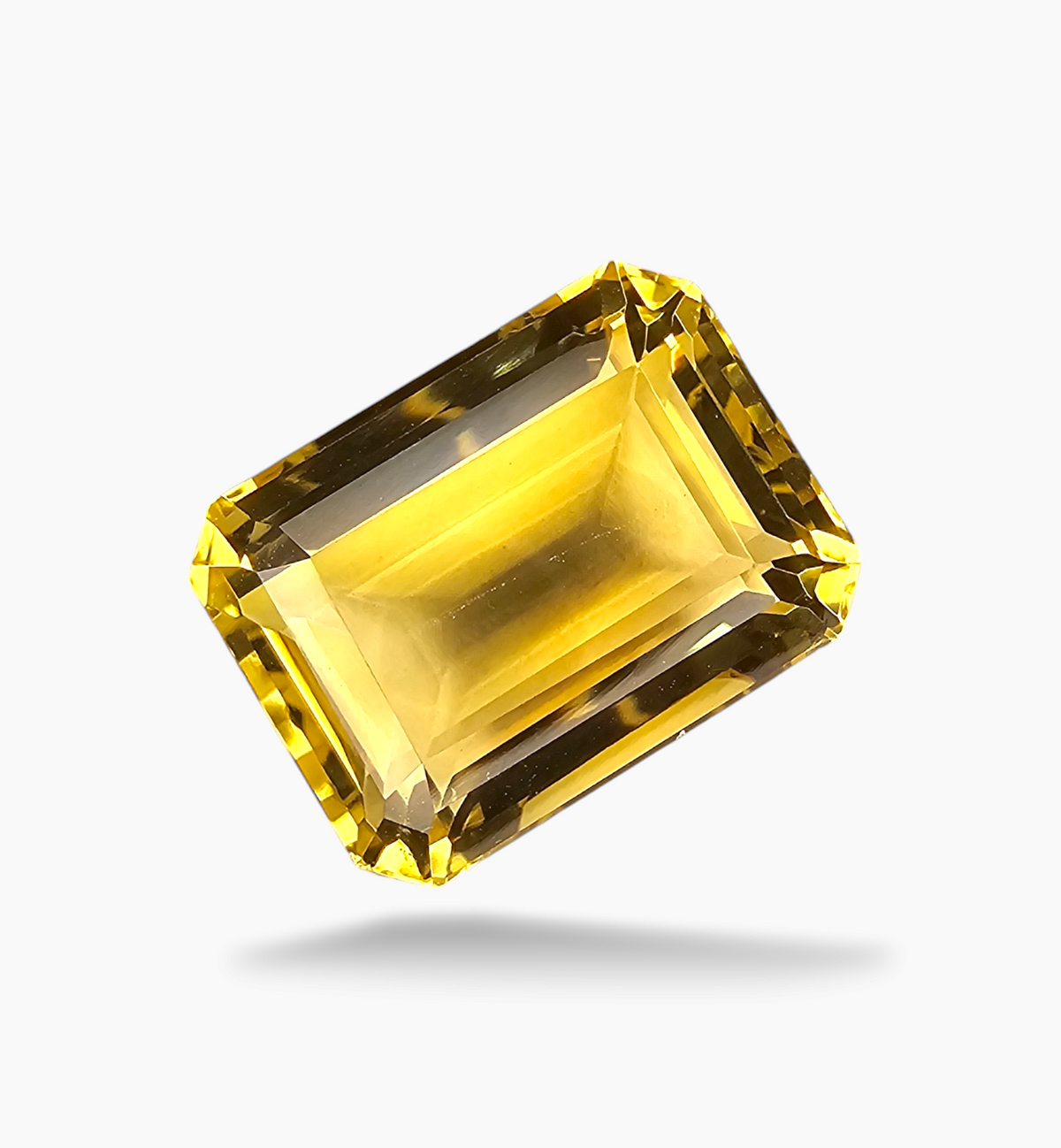 Natural Citrine Stone 13.45 Carats Emerald Cut Shape Size 16x12mm