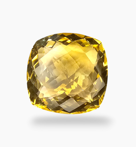 Natural Citrine Stone 13.64 Carats Cushion Shape Size 15x15mm