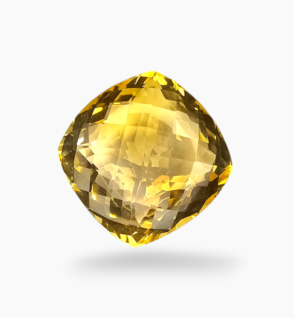 Natural Citrine Stone 13.64 Carats Cushion Shape Size 15x15mm