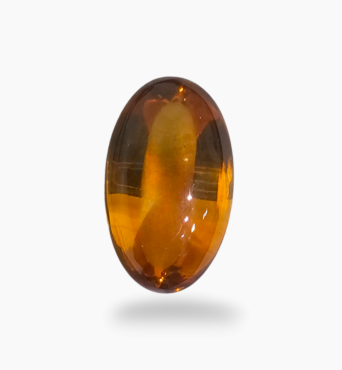 Natural Citrine Stone 13.71 Carats Oval Cabochon Shape Size 18.5x11mm