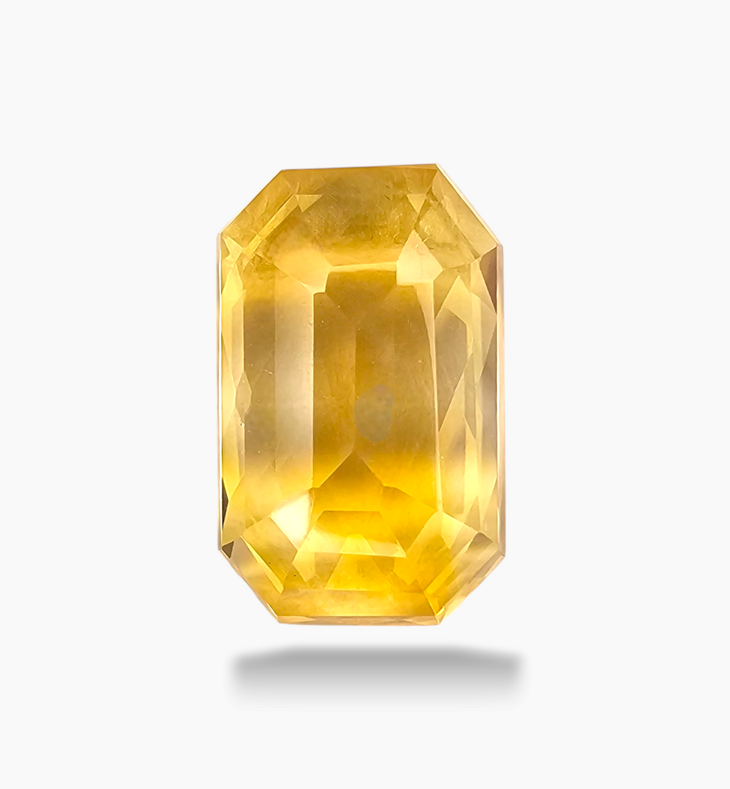 Natural Citrine Stone 13  Carats Emerald Cut Shape Size 18.5x11.5mm