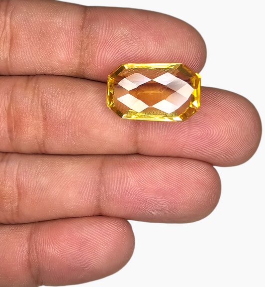 Natural Citrine Stone 13  Carats Emerald Cut Shape Size 18.5x11.5mm