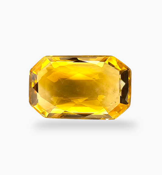 Natural Citrine Stone 13  Carats Emerald Cut Shape Size 18.5x11.5mm