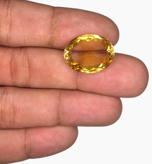 Natural Citrine Stone 14.36 Carats Oval Shape Size 18.5x14.5mm