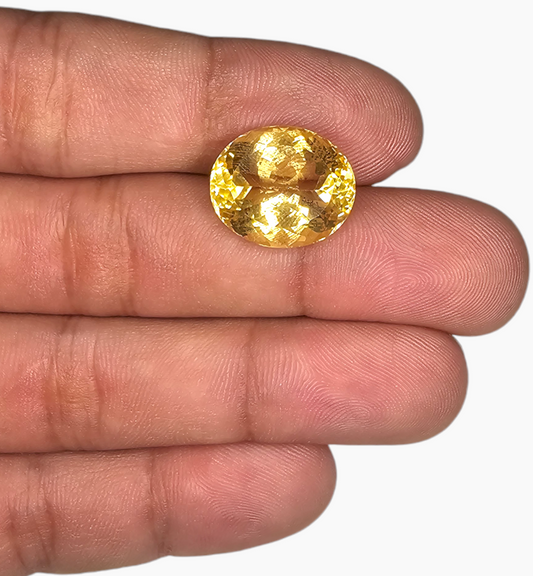 Natural Citrine Stone 14.49 Carats Oval Shape Size 16.3x13.8mm