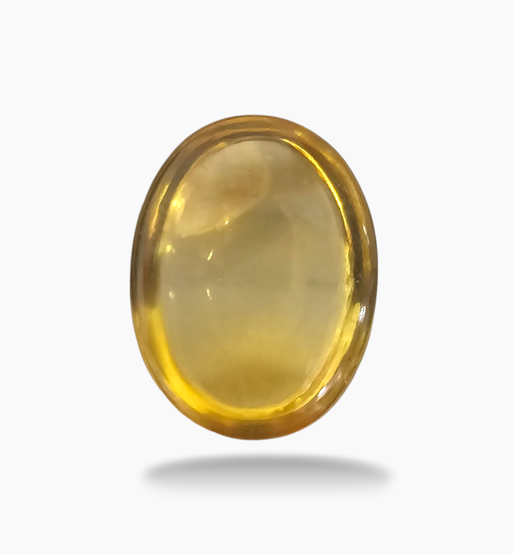 Natural Citrine Stone 14.61 Carats Oval Caochon Shape Size 18.5x14mm