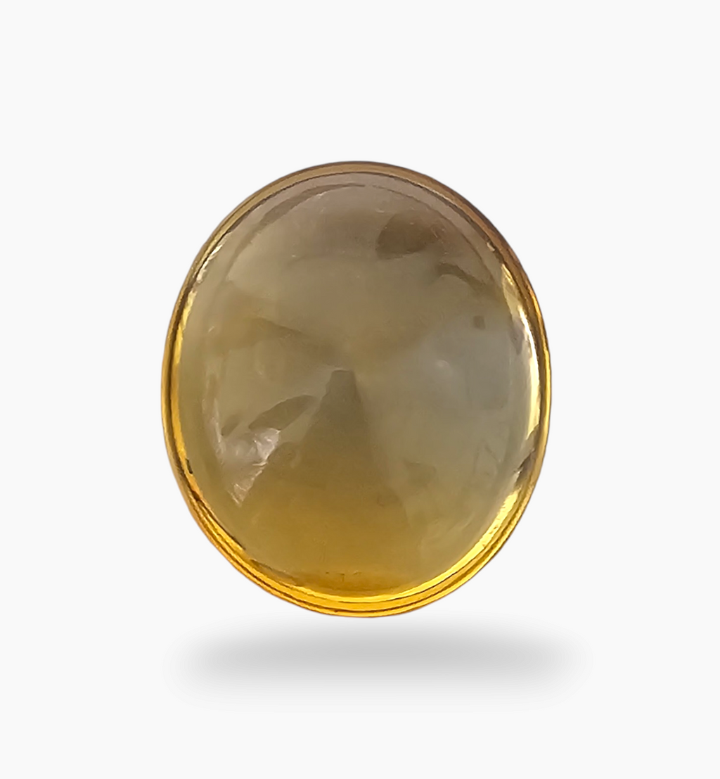 Natural Citrine Stone 14.92 Carats Oval Cabochon Shape Size 18x16mm