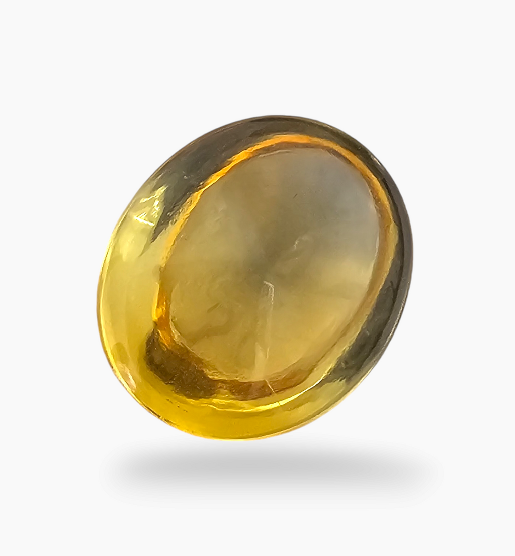 Natural Citrine Stone 14.92 Carats Oval Cabochon Shape Size 18x16mm
