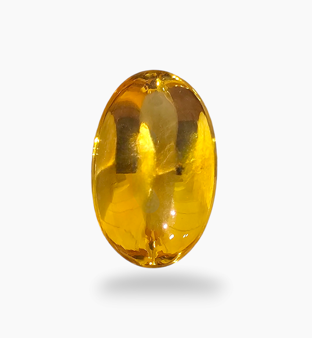 Natural Citrine Stone 16.01 Carats Oval Cabochon Shape Size 20x12.8mm