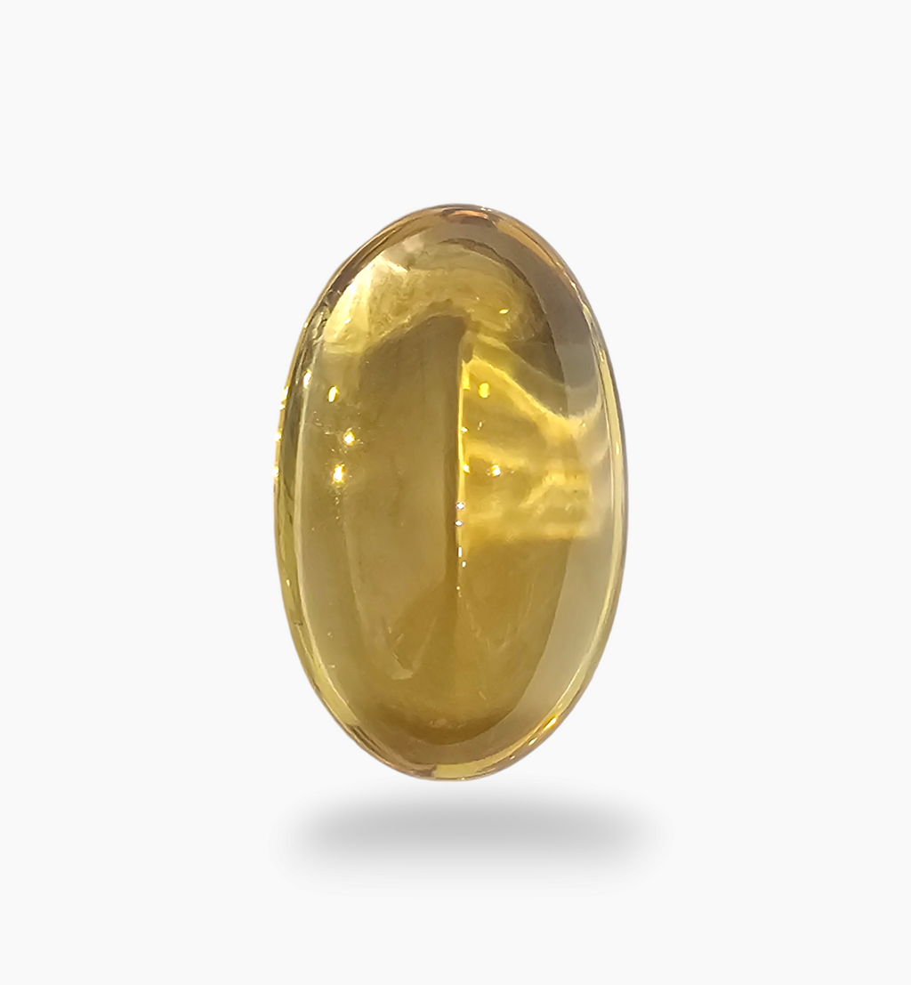 Natural Citrine Stone 16.01 Carats Oval Cabochon Shape Size 20x12.8mm