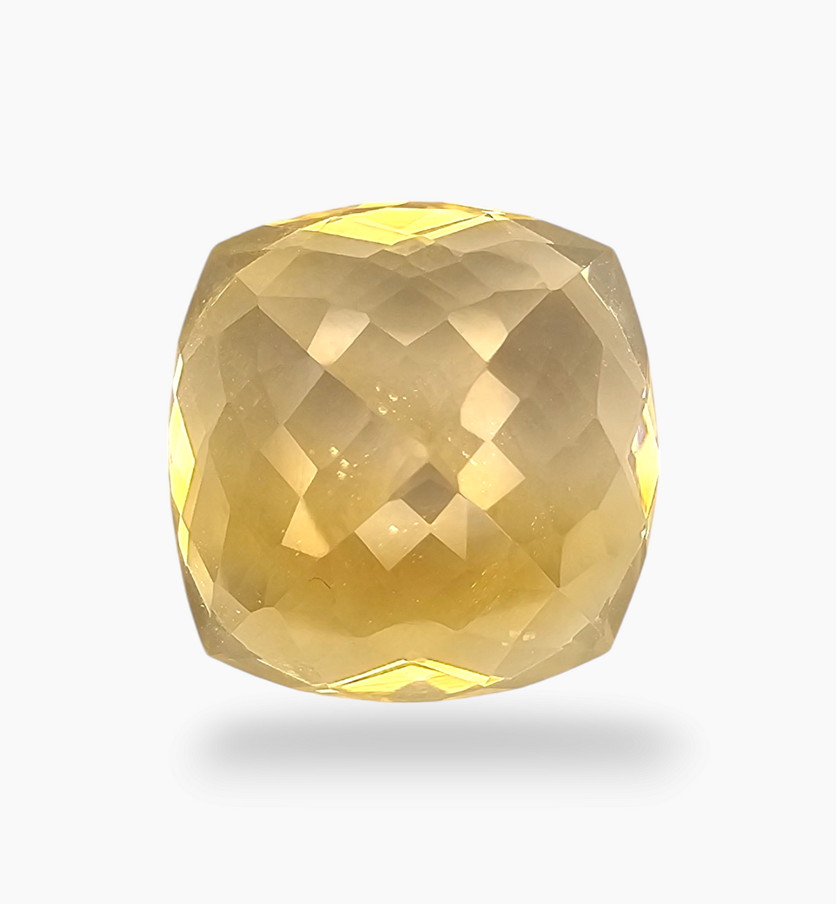 Natural Citrine Stone 16.11 Carats Cushion Shape Size 15.5x15.5mm
