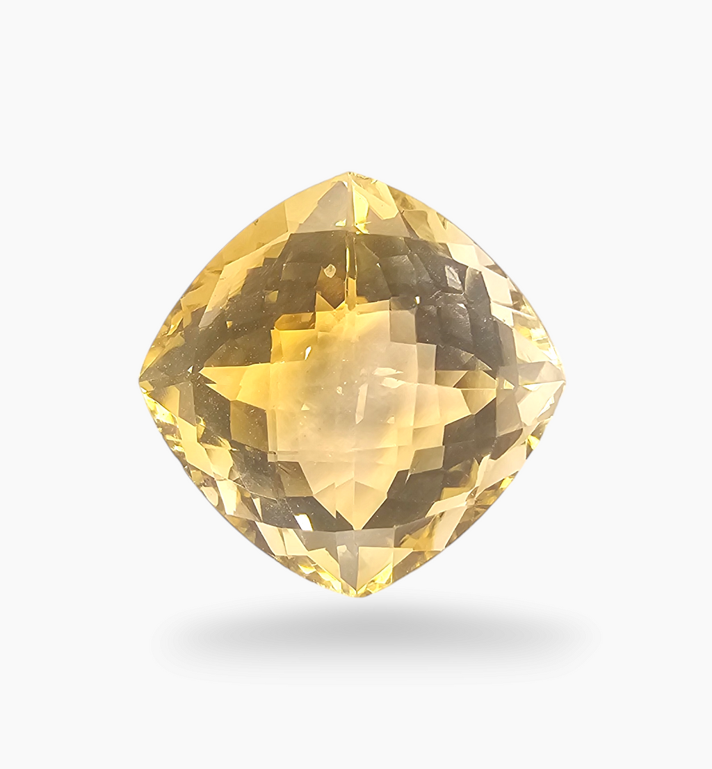 Natural Citrine Stone 16.11 Carats Cushion Shape Size 15.5x15.5mm