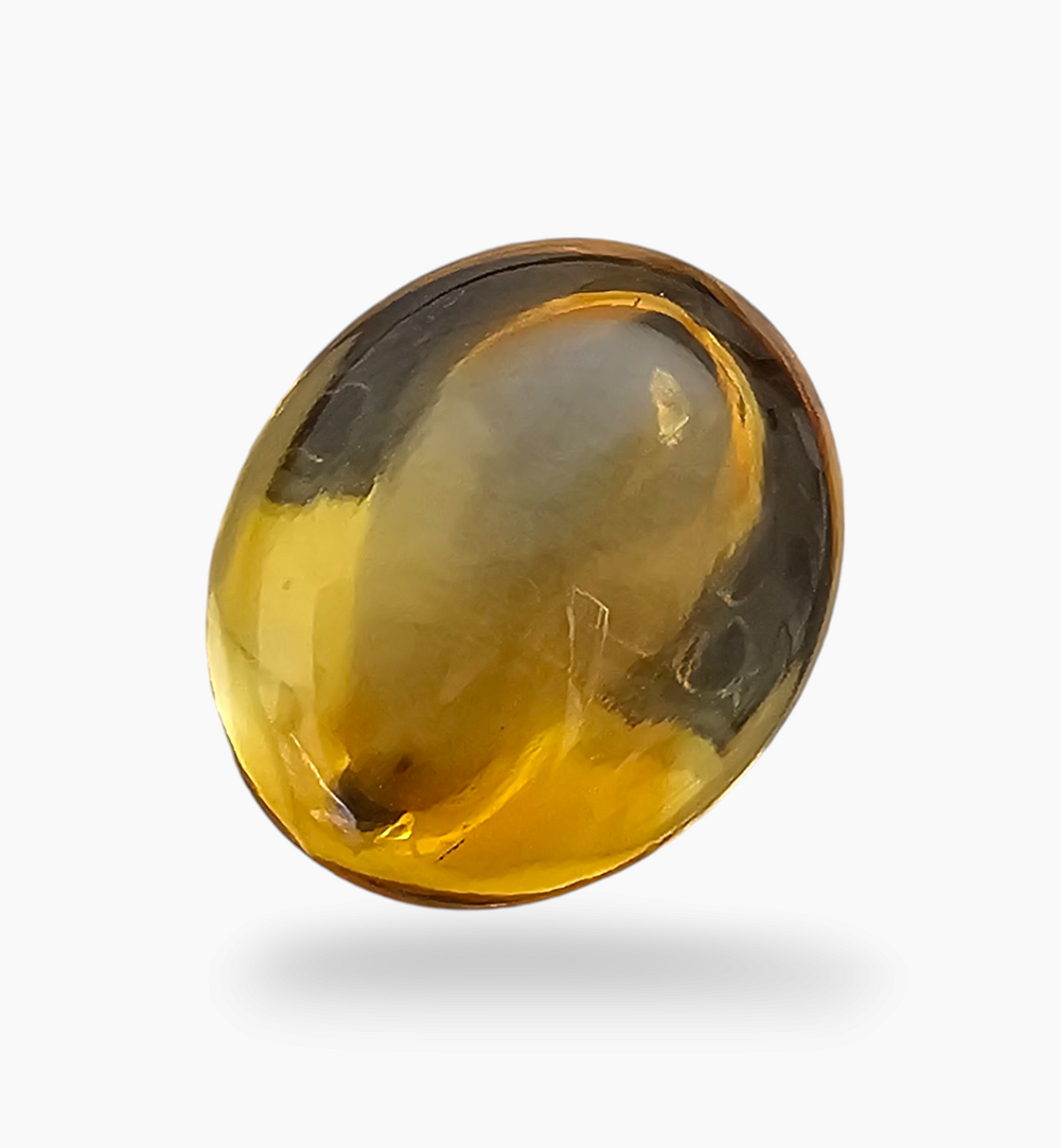 Natural Citrine Stone 16.39 Carats Oval Cabochon Shape Size 17.3x14.5mm